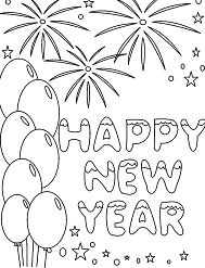 On New Year 2018 Coloring Pages