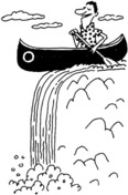 On The Boat In Waterfall Coloring Page