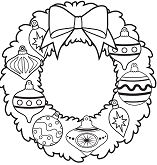 Ornament Wreath Christmas Coloring Pages