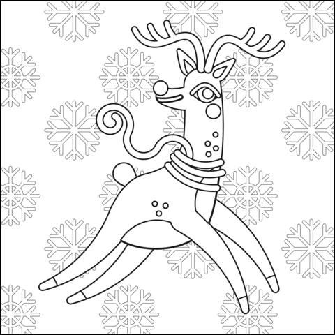 Our Christmas Reindeer Coloring Pages