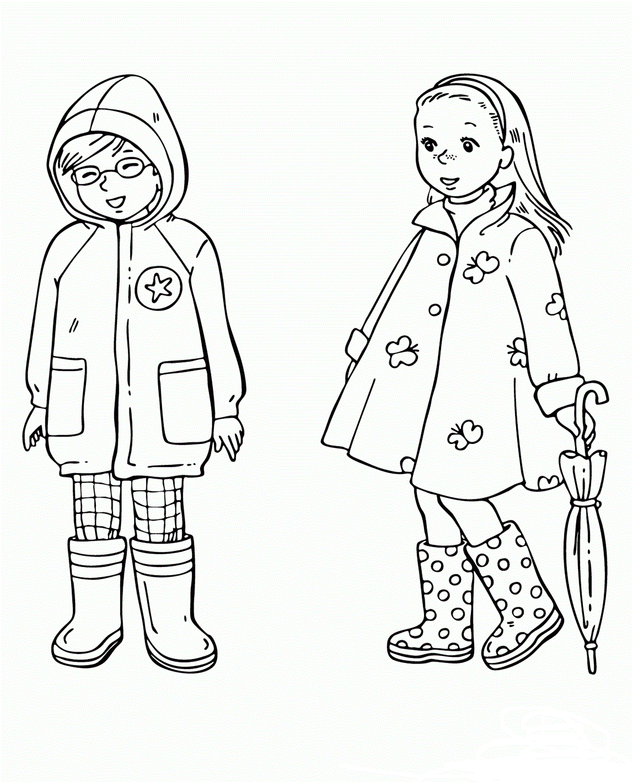 Outfits for Spring Coloring Page