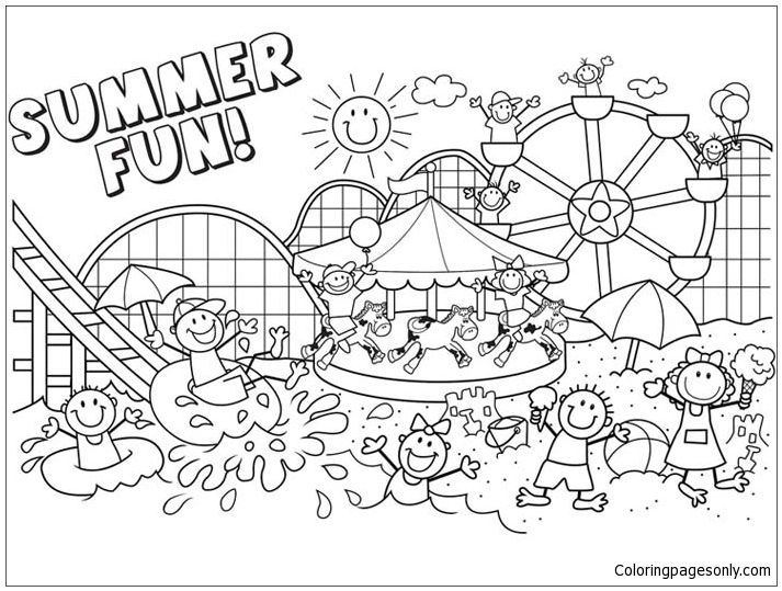 Outstanding Summer Coloring Page - Free Printable Coloring Pages