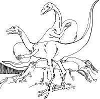 Oviraptors Stealing Dinosaurs Eggs Coloring Page