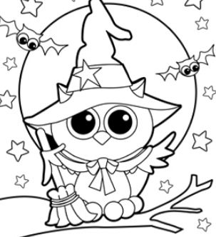 Owl Witch Coloring Page
