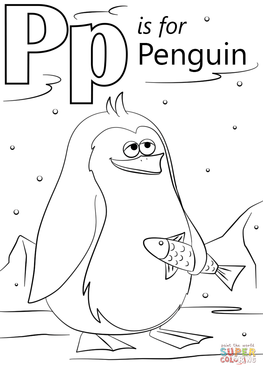 P Is For Penguin Coloring Pages
