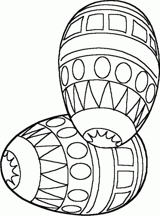 Paint Two Easter Eggs Coloring Page