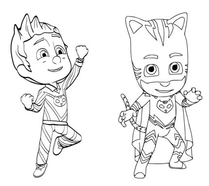 Download Owlette, Gekko and Catboy From PJ Masks Coloring Pages ...