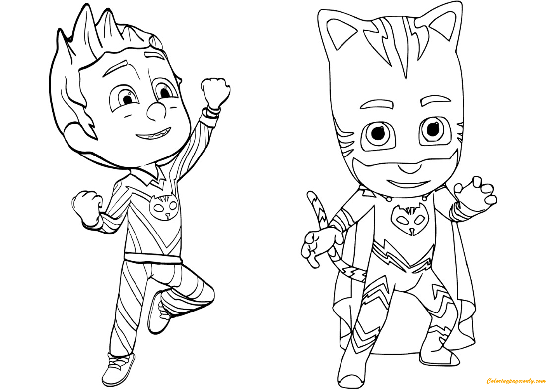 Pyjama-Held Connor ist Catboy von Pj Masks Malvorlagen