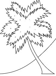 Palm Tree on a Beach Coloring Page