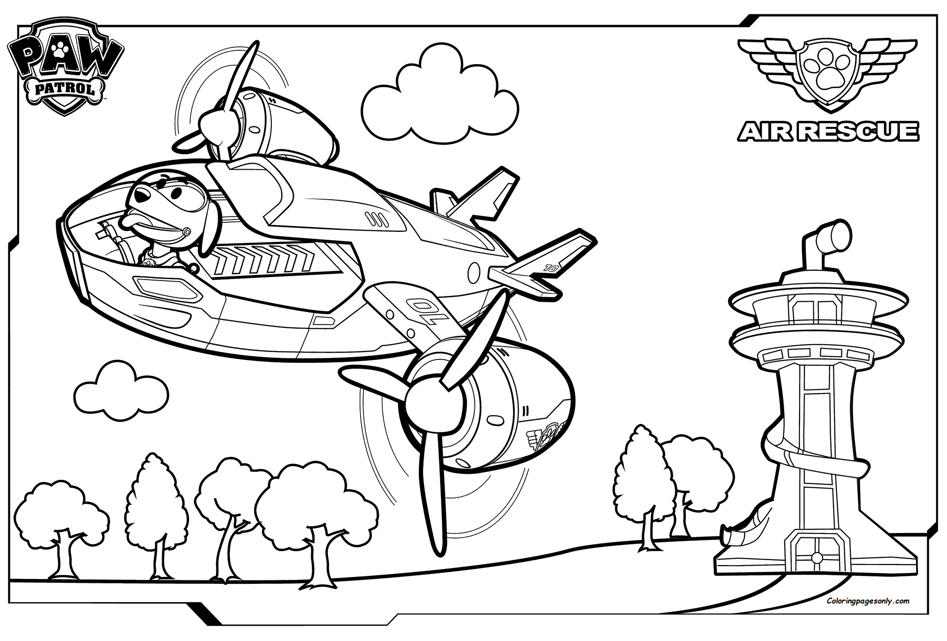 Paw Patrol Air Patroller Coloring Pages   Cartoons Coloring Pages ...