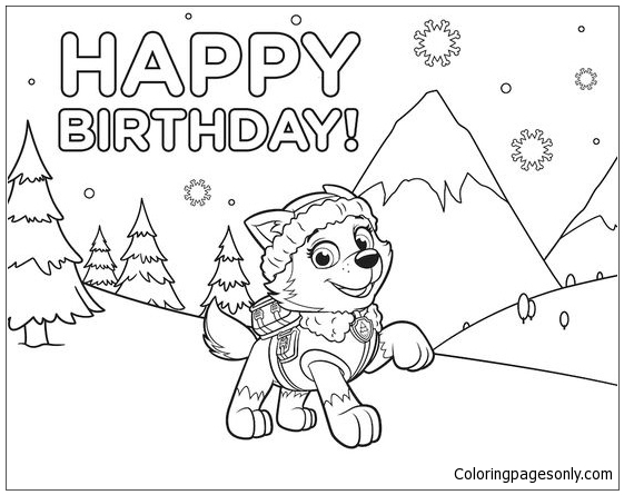 Paw Patrol Birthday Coloring Pages