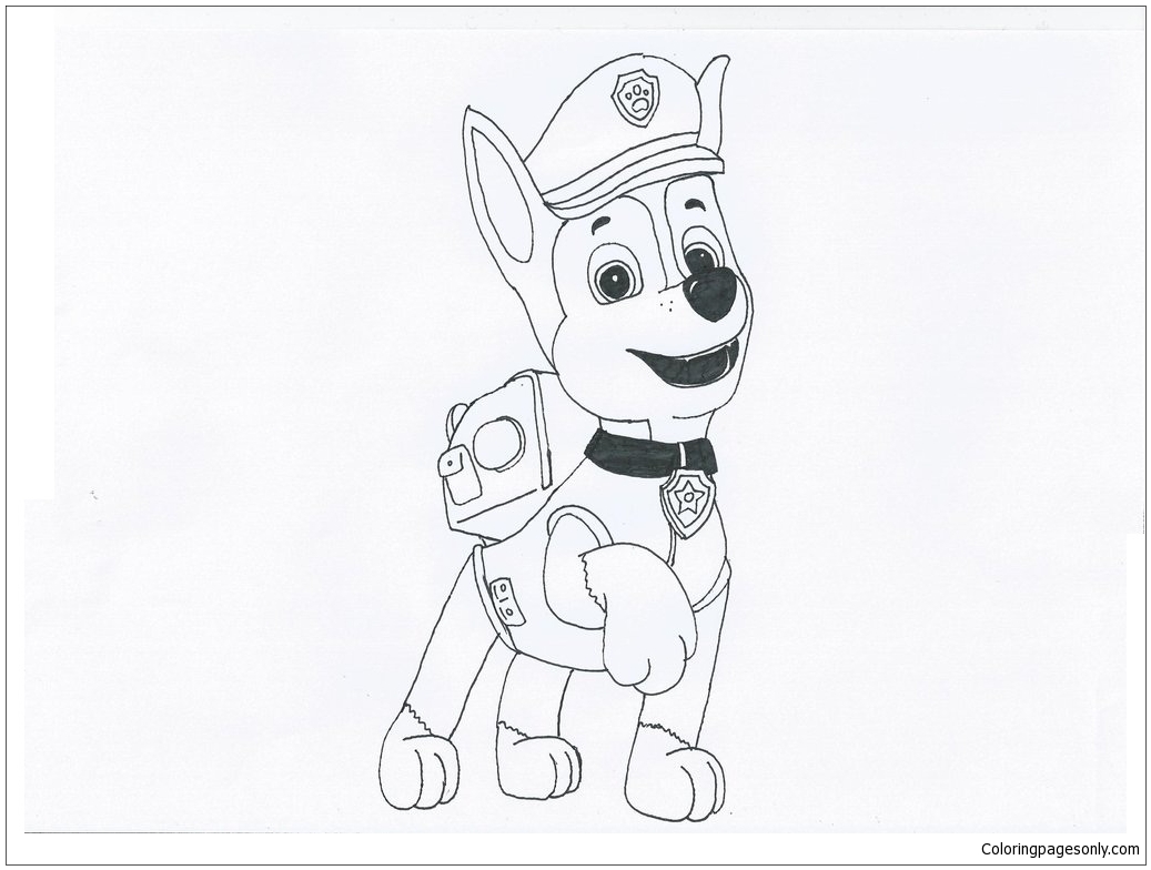 Paw Patrol Chase 1 Coloring Page