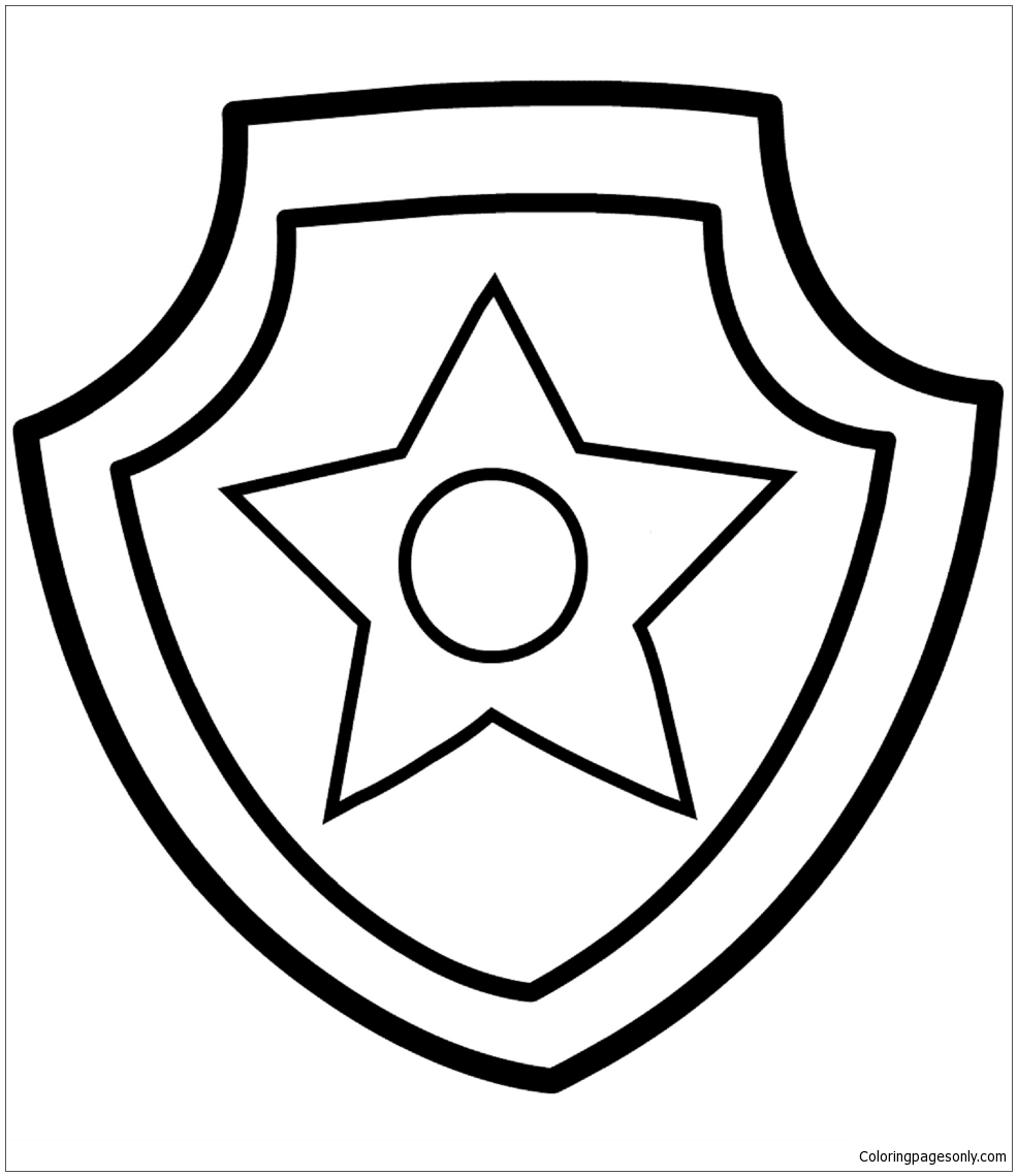 Paw Patrol Chase Badge Coloring Pages