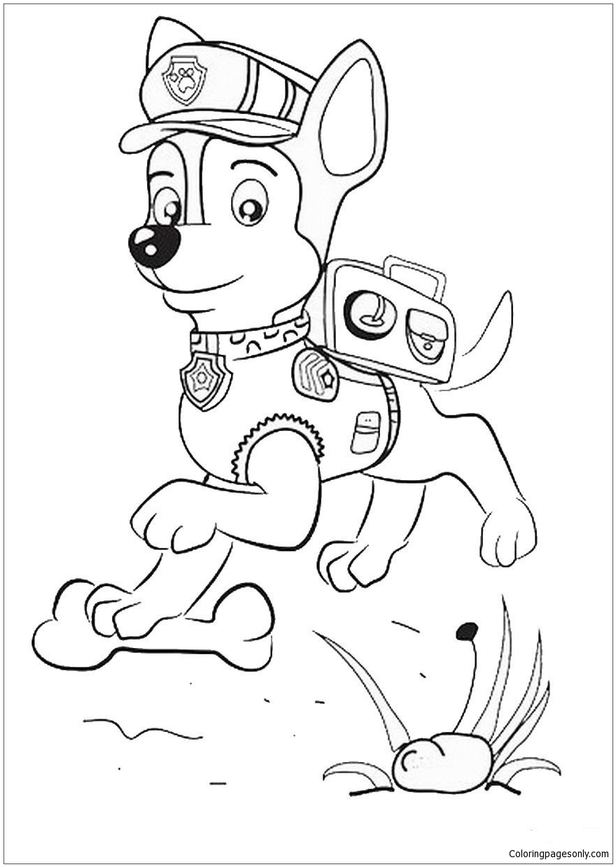 Download Paw Patrol Chase Jumping Coloring Pages - Cartoons Coloring Pages - Free Printable Coloring ...