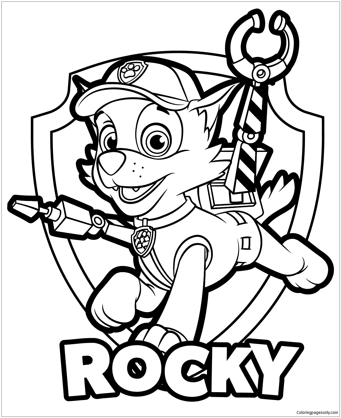 paw patrol rocky coloring pages  cartoons coloring pages