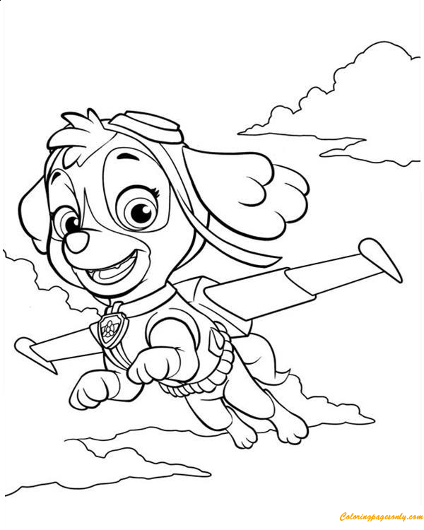 Paw Patrol Skye Is Flying Coloring Page Free Printable Coloring Pages