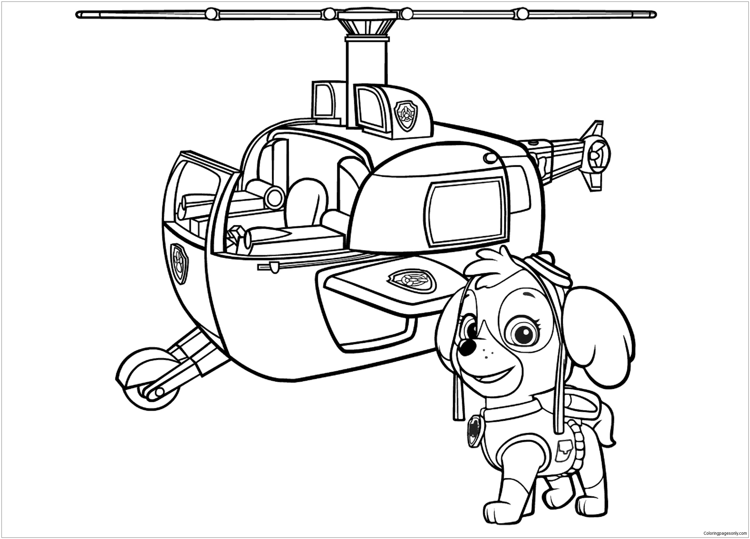 Ungdom hobby tendens Paw Patrol Skyes Helicopter Paw Patrol Coloring Pages - Cartoons Coloring  Pages - Coloring Pages For Kids And Adults