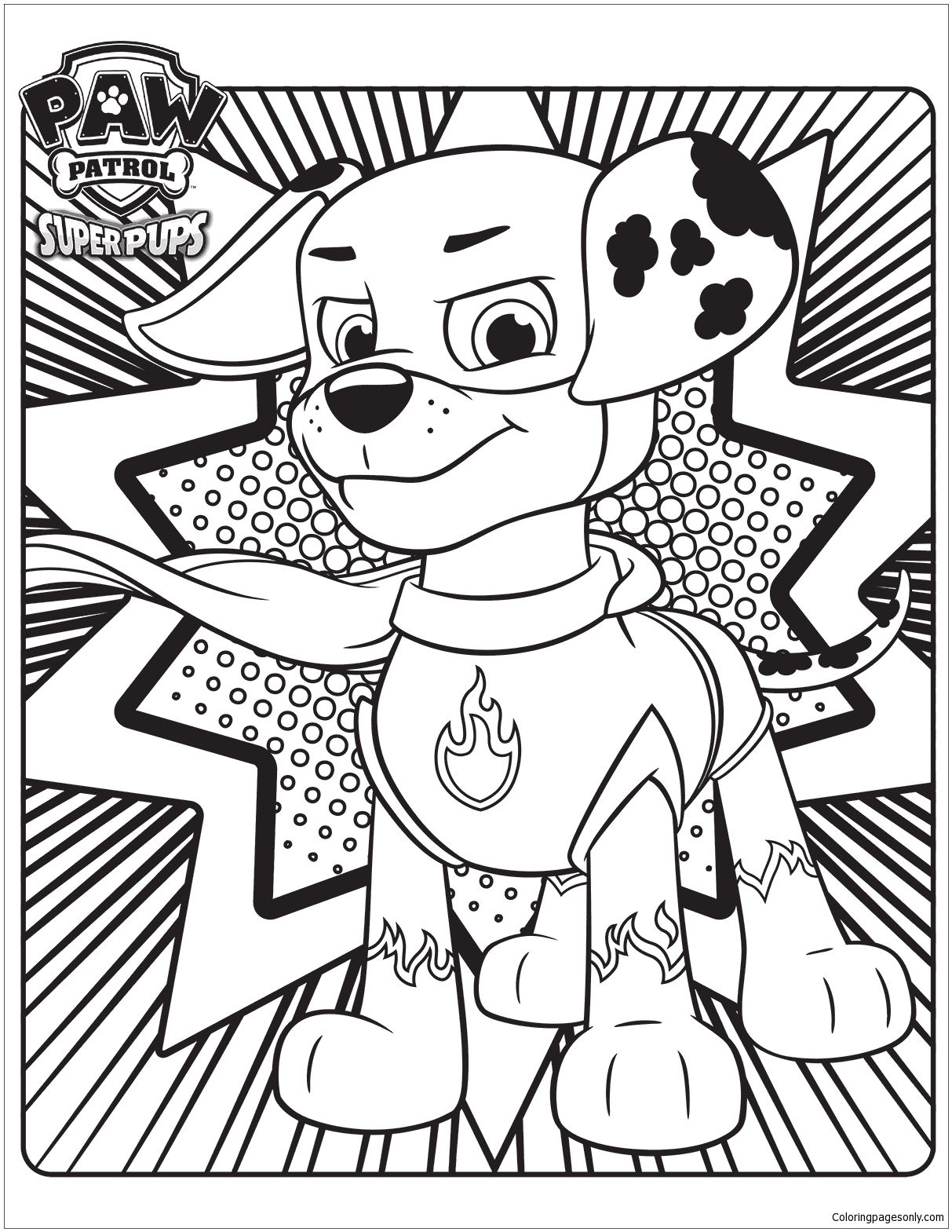 Pagina da colorare di Paw Patrol Super Pups 3