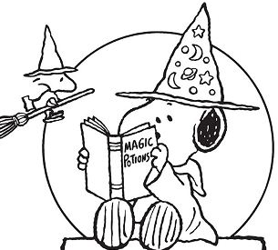 Peanuts Halloween Coloring Page