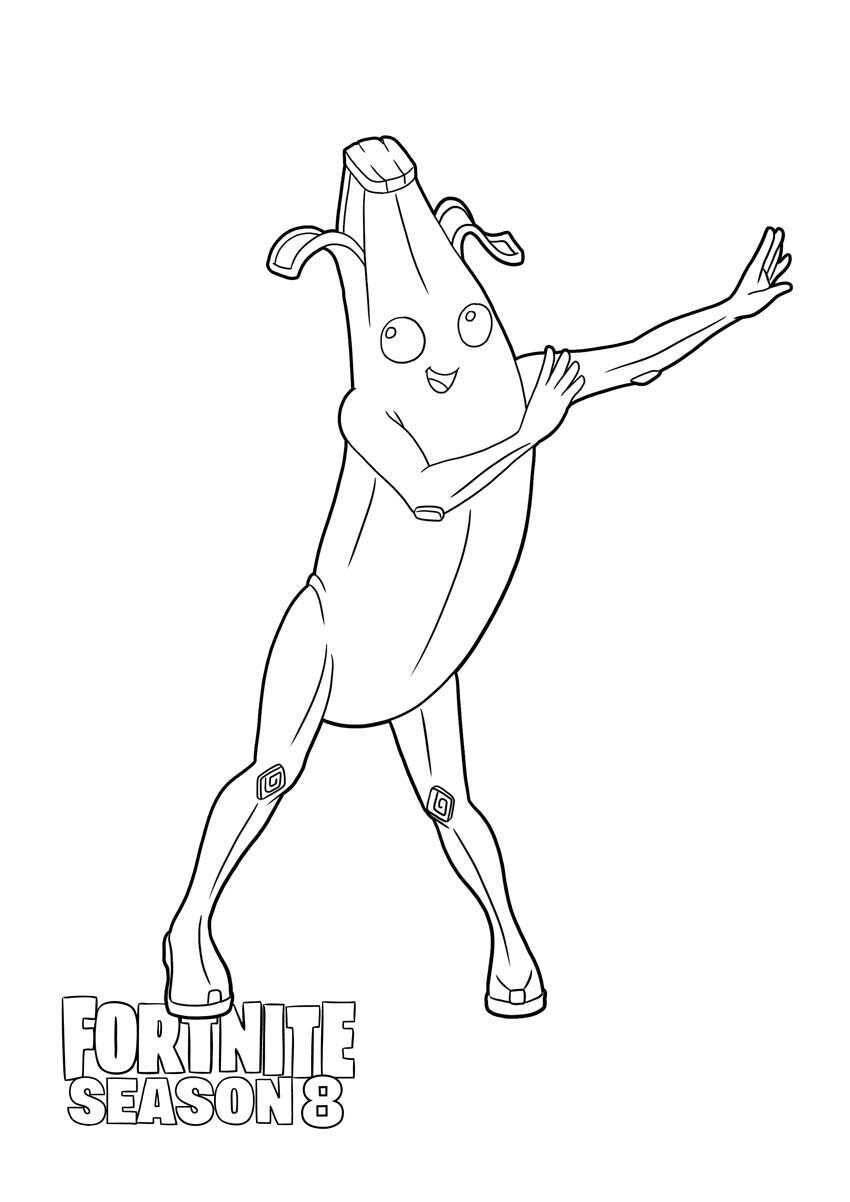 Peely From Fortnite Is Dancing Coloring Pages Fortnite Coloring Pages Coloring Pages For Kids And Adults