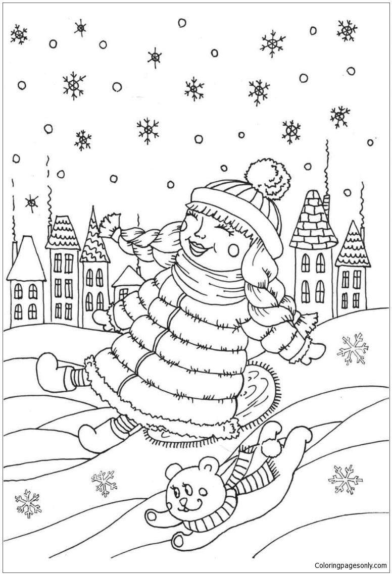 Peppy in January Coloring Page