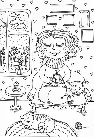 Peppy in November Coloring Page