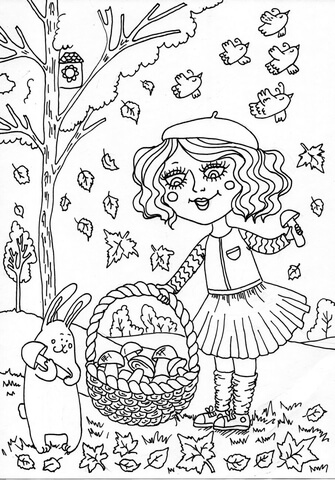Peppy in September Coloring Page