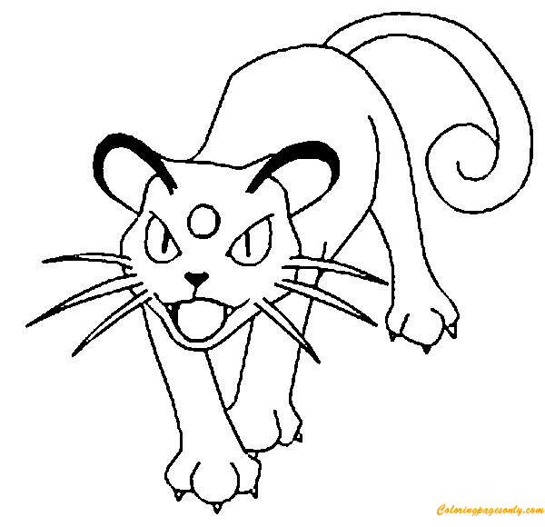 Persian Pokemon Coloring Page Free Coloring Pages Online