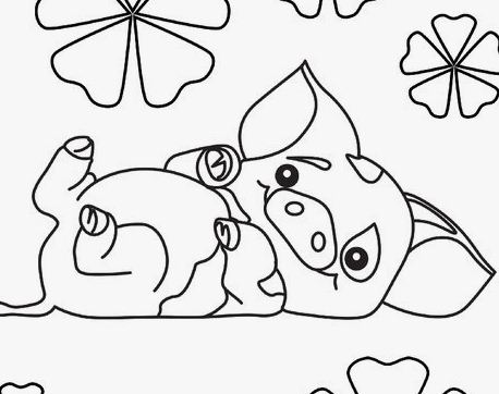 Pig Pua From Moana Coloring Page