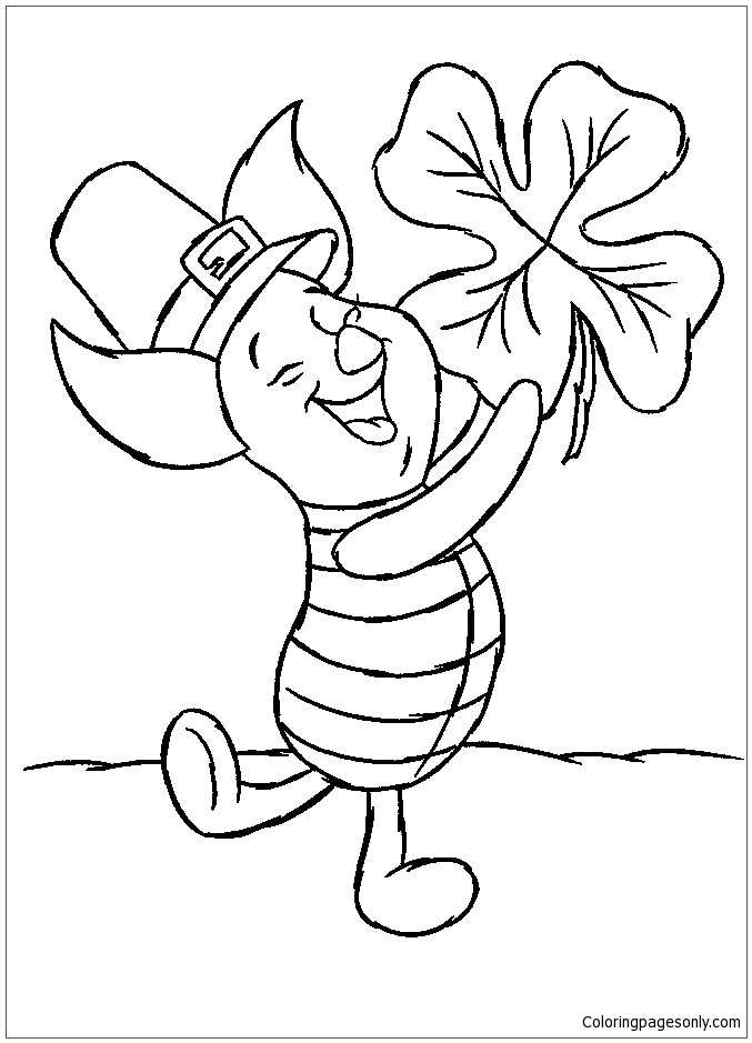 Piglet St Patricks Day Coloring Pages