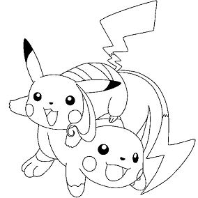 Pikachu And Raichu Coloring Page
