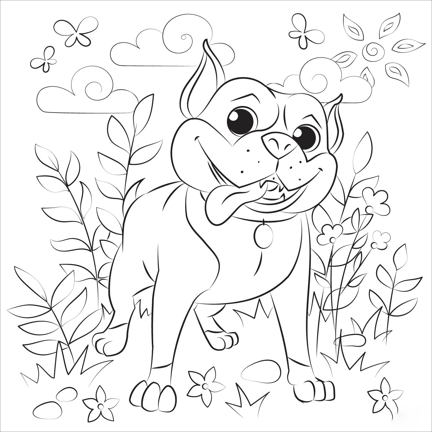 Small Pitbull Coloring Pages