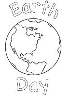 Planet Earth with Earth Day Coloring Page