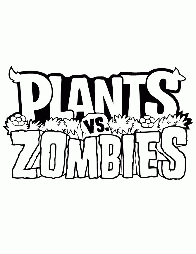 Plants Vs Zombies Logo Coloring Pages