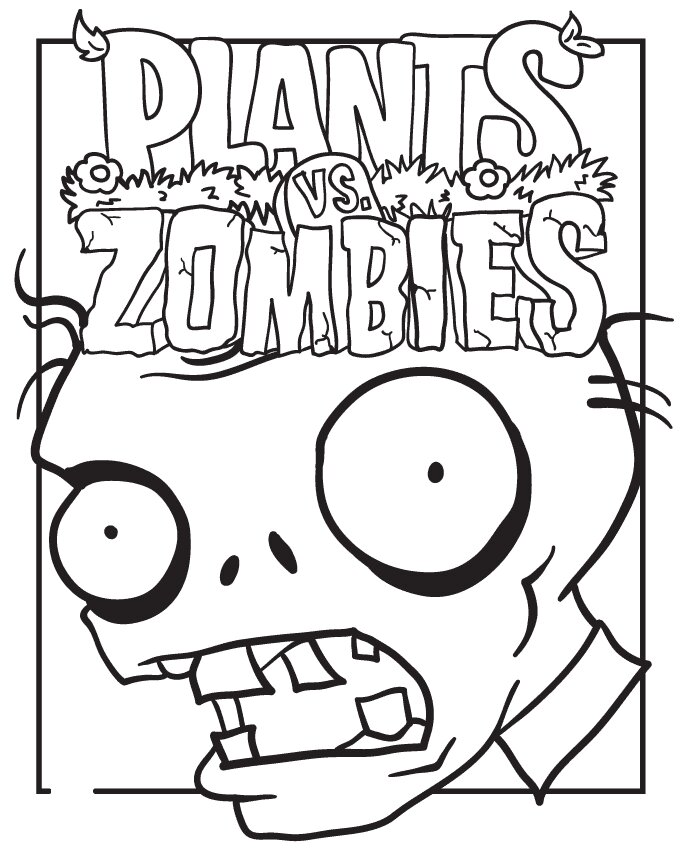 Plants vs Zombies Poster Coloring Page