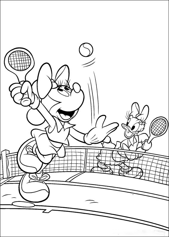 Play tennis with Daisy Coloring Pages