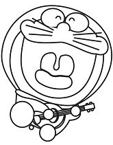 Playing Guitar Doraemon Coloring Pages