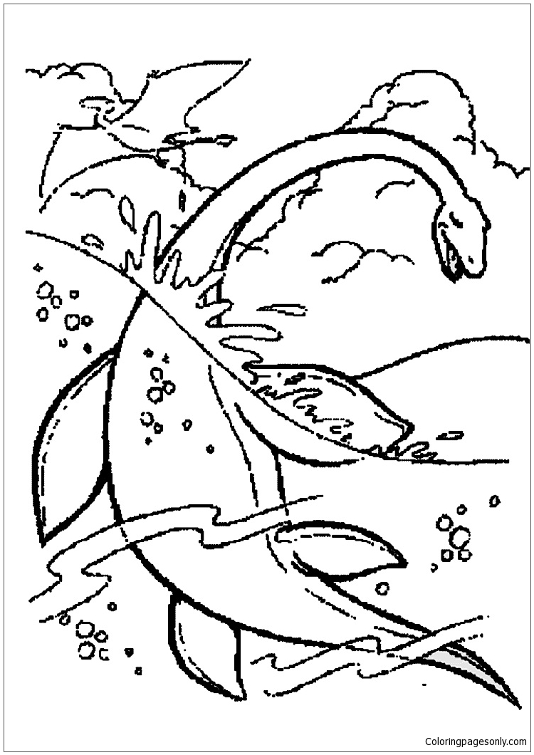 Plesiosaurus 4 Coloring Page