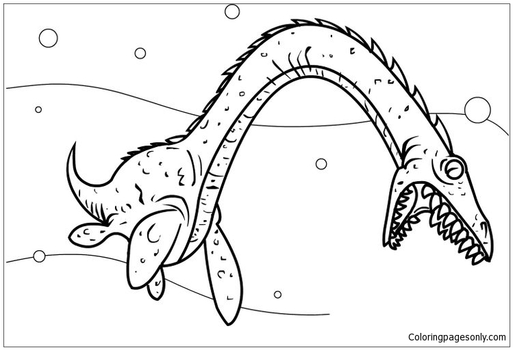 Plesiosaurus Dinosaur 2 Coloring Pages Free Printable Coloring Pages