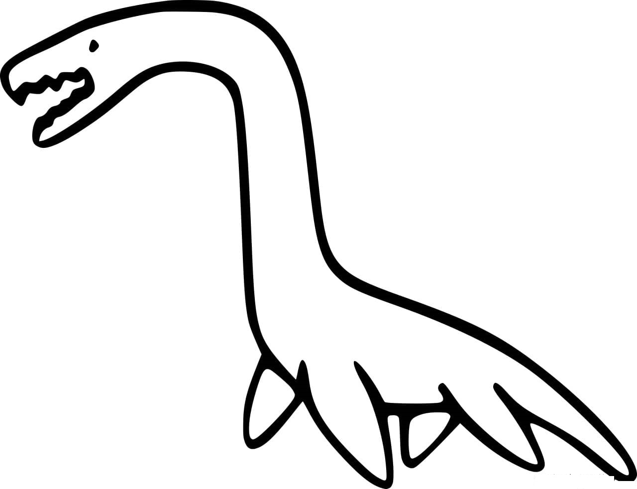 Plesiosaurus Dinosaur Drawing Outline for Toddlers Coloring Pages