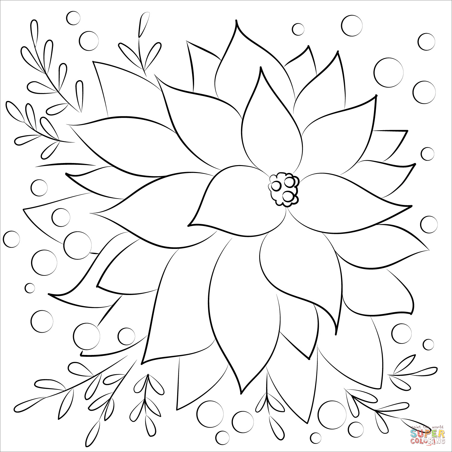 Poinsettia white Coloring Page