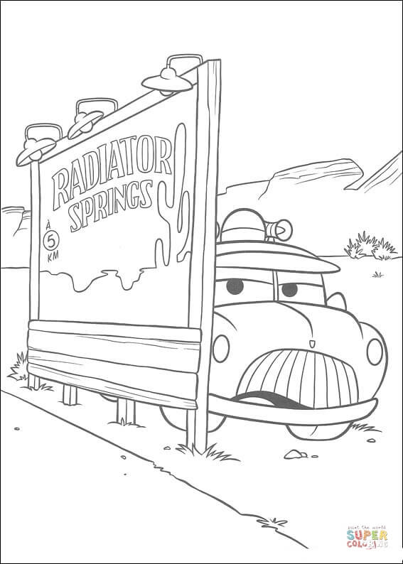 Sheriff from Disney Cars Coloring Pages