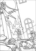 Batman, thieves and police of Gotham from Batman Coloring Pages