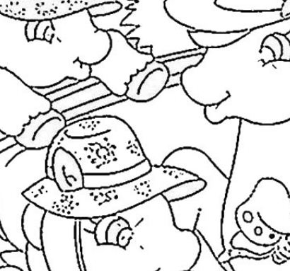 Ponies Picnic Coloring Page