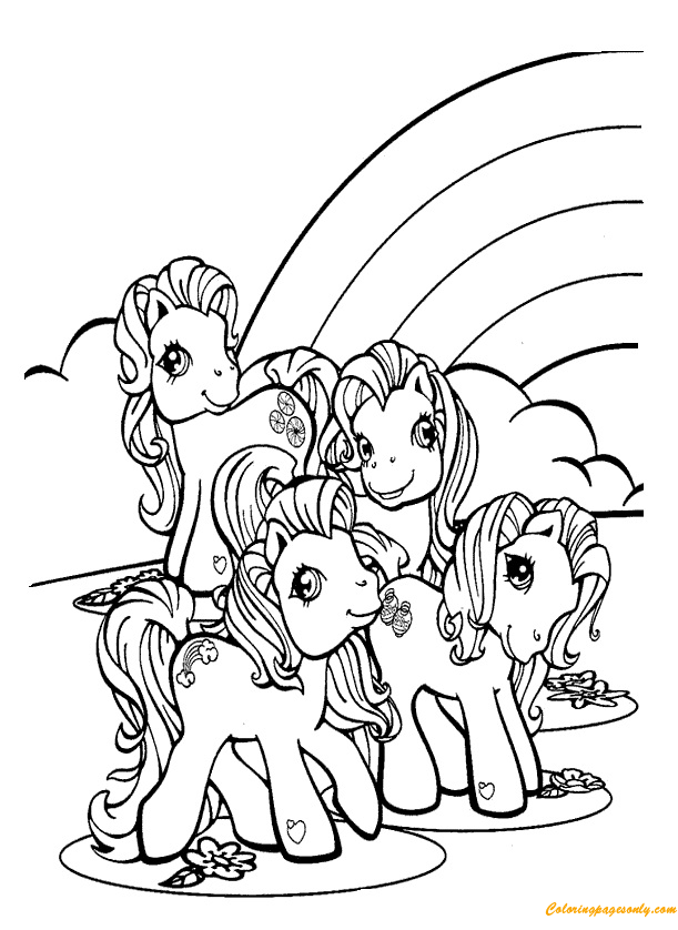 Ponies Coloring Page