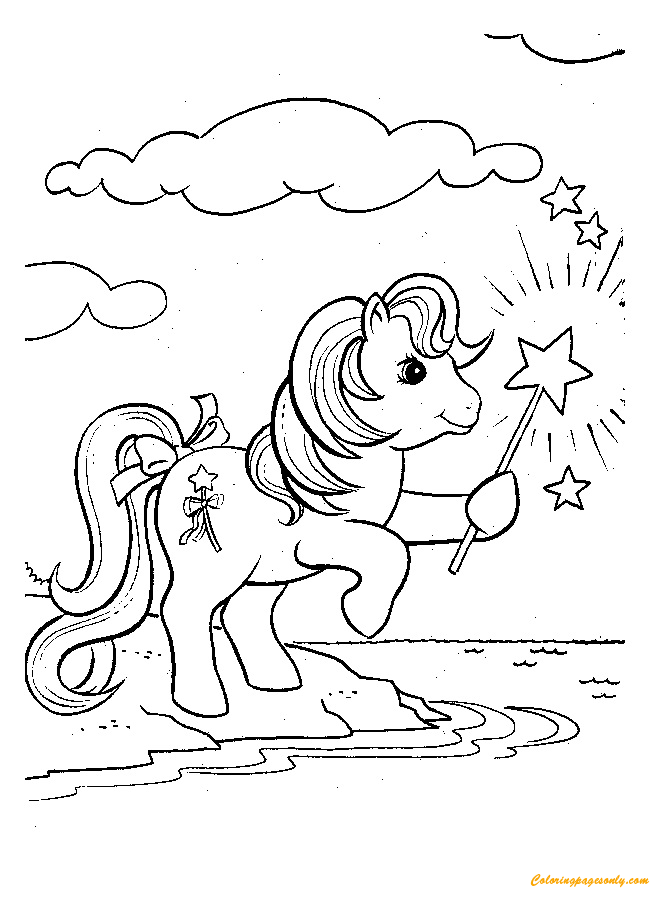 Pony Got Magic Stick Coloring Pages - MLP Coloring Pages - Coloring