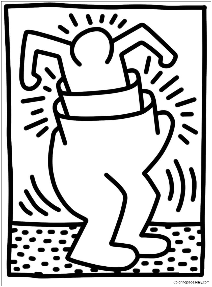 Pop Shop Figure By Keith Haring Coloring Pages