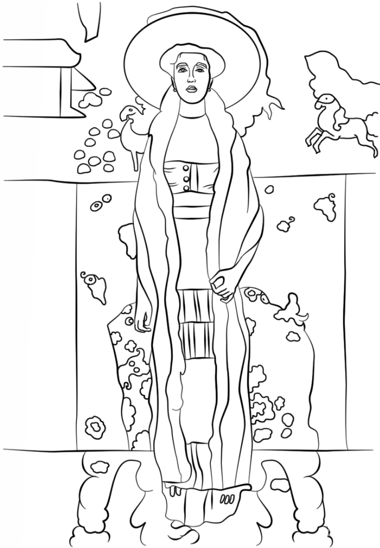 Portrait of Adele Bloch Bauer II by Gustav Klimt Coloring Pages