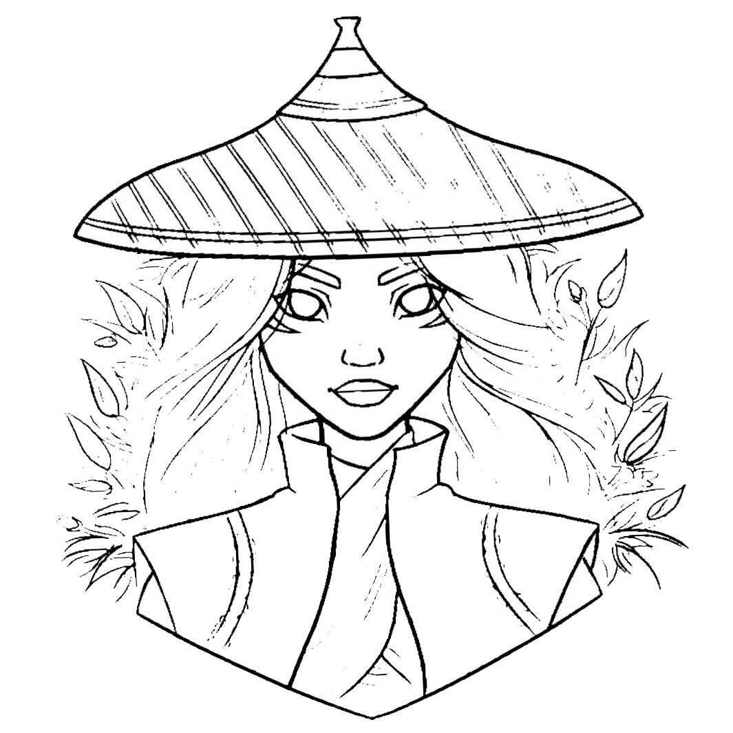 Portrait of Raya Coloring Page