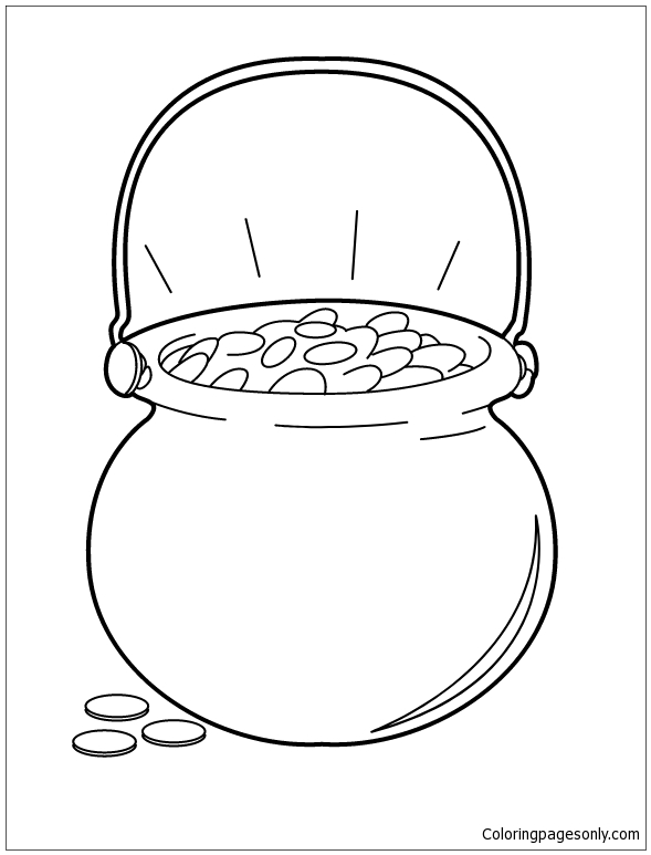 Pot O Gold Cauldron Coloring Page